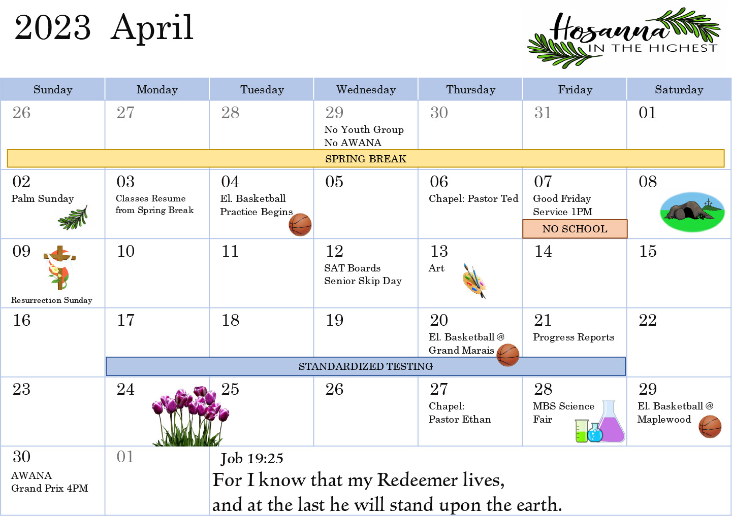 April calendar